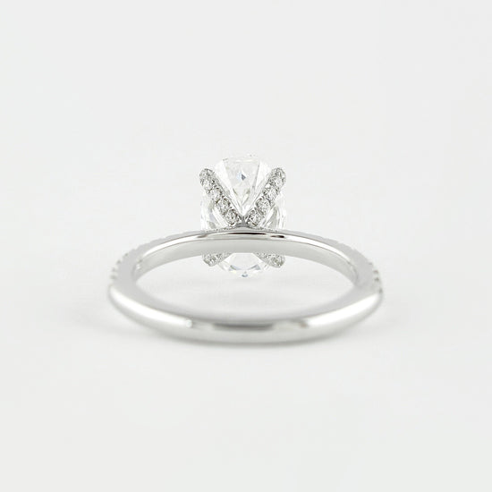 1.33 CT Oval Cut Pave Setting Moissanite Engagement Ring 2