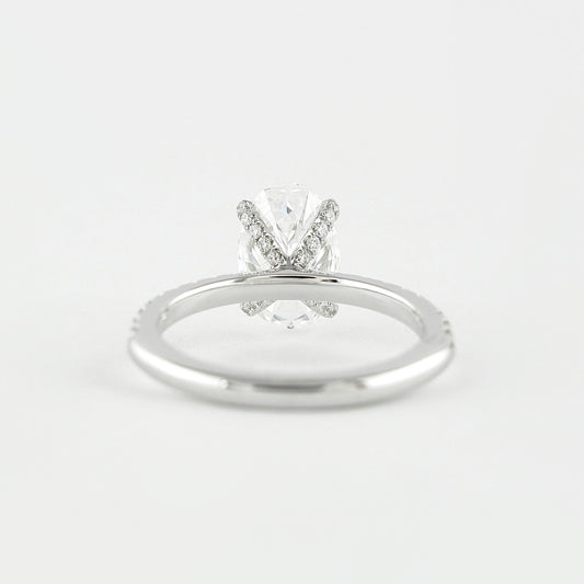 1.33 CT Oval Cut Pave Setting Moissanite Engagement Ring 2