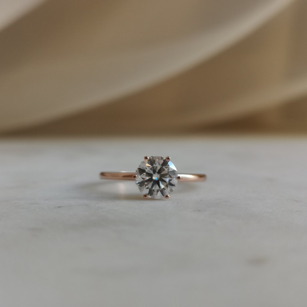 3.0 CT Round Shaped Moissanoite Hidden Halo Engagement Ring 6