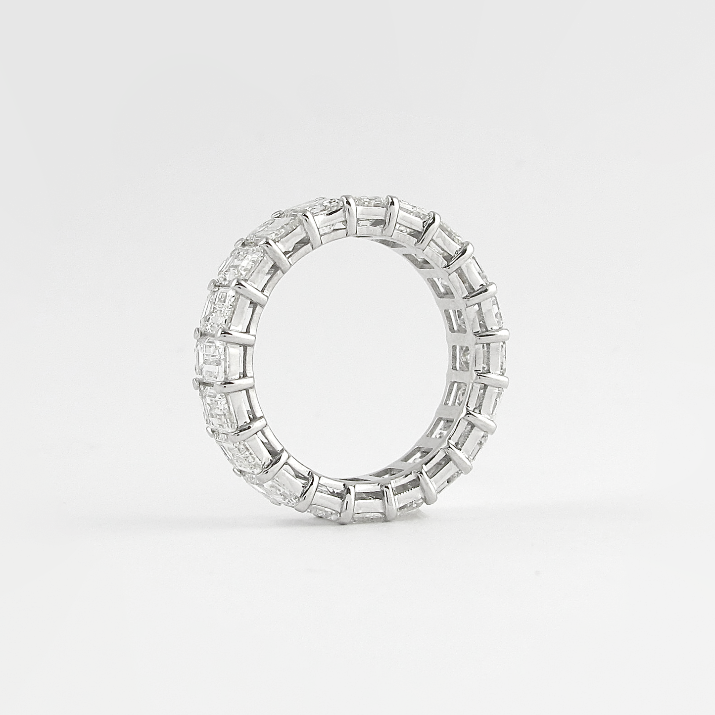 5.5 CT Emerald Cut Full Eternity Moissanite Wedding Band 2