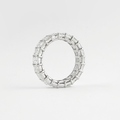 5.5 CT Emerald Cut Full Eternity Moissanite Wedding Band 2