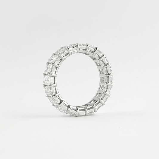 5.5 CT Emerald Cut Full Eternity Moissanite Wedding Band 2