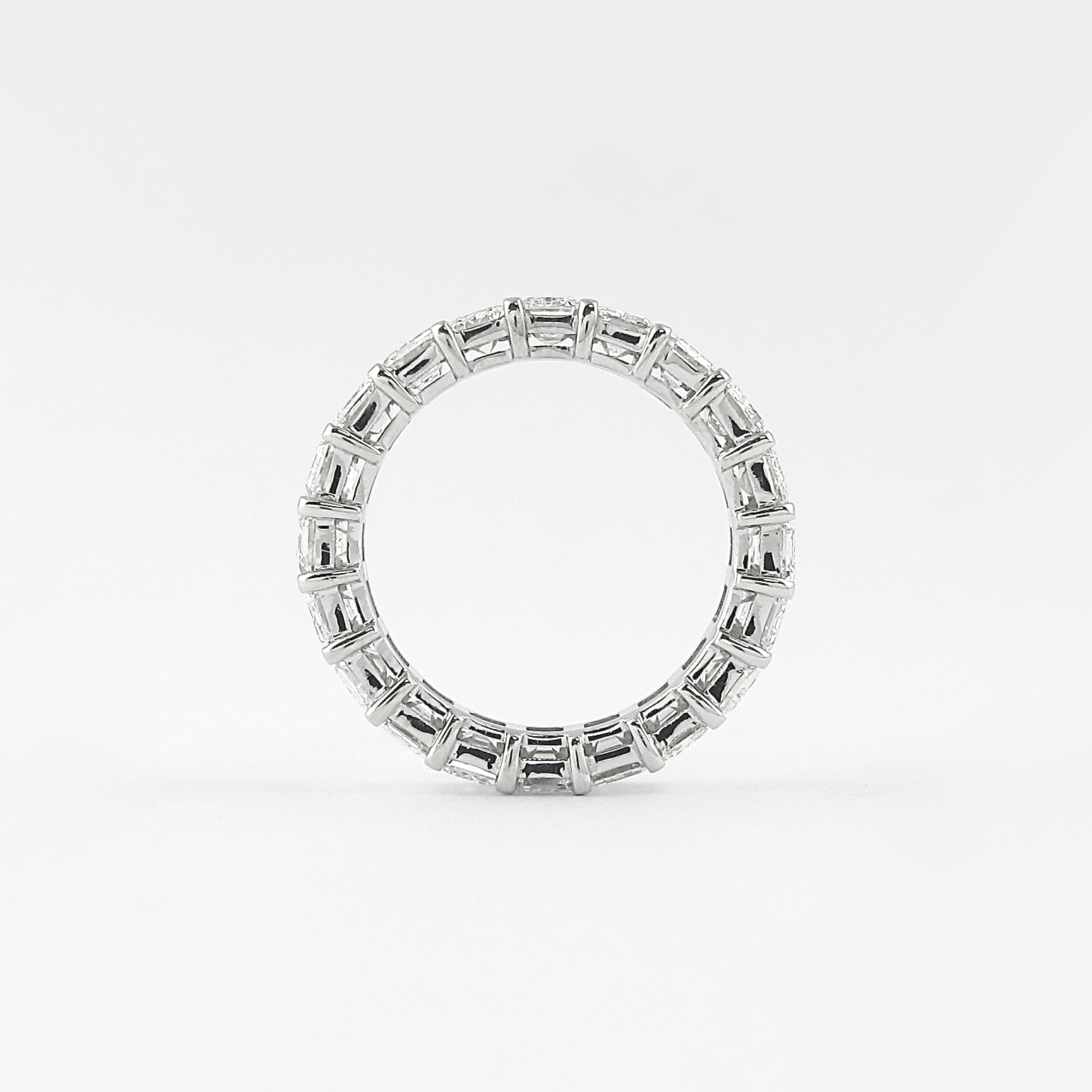 5.5 CT Emerald Cut Full Eternity Moissanite Wedding Band 6