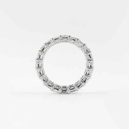 5.5 CT Emerald Cut Full Eternity Moissanite Wedding Band 6
