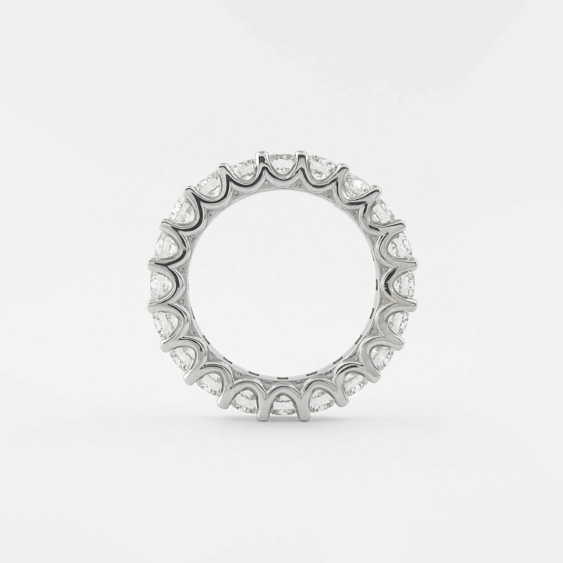 2.2 CT Round Cut Shared Prongs Setting Moissanite Wedding Band 2