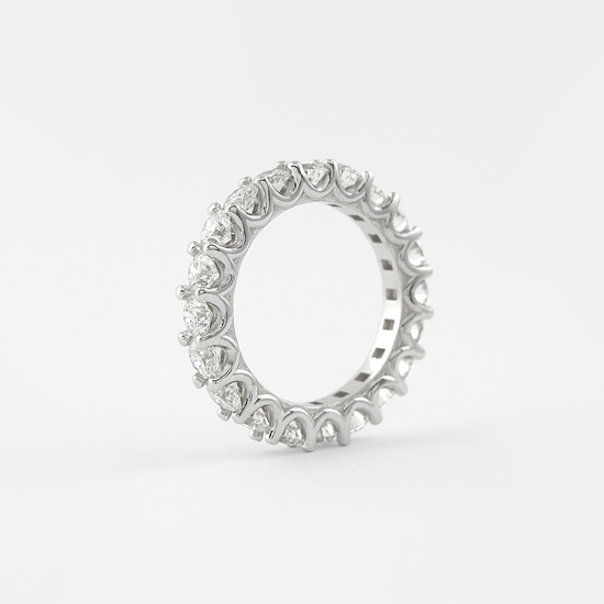 2.2 CT Round Cut Shared Prongs Setting Moissanite Wedding Band 5