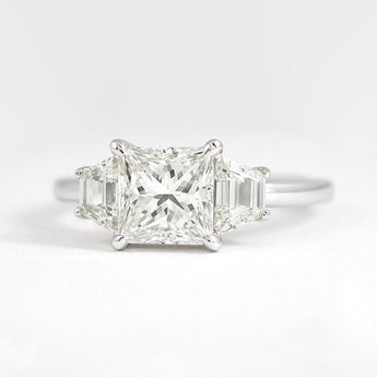 1.75 CT Princess Three Stone Style Moissanite Engagement Ring 5