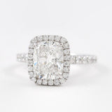 2.0 CT Elongated Cushion Halo Style Moissanite Engagement Ring 2