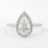 1.5 CT Pear Cut Halo Style  Moissanite Engagement Ring 1