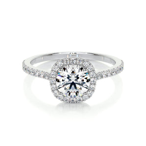 1.0 CT Round Halo CVD E/VS2 Diamond Engagement Ring 1