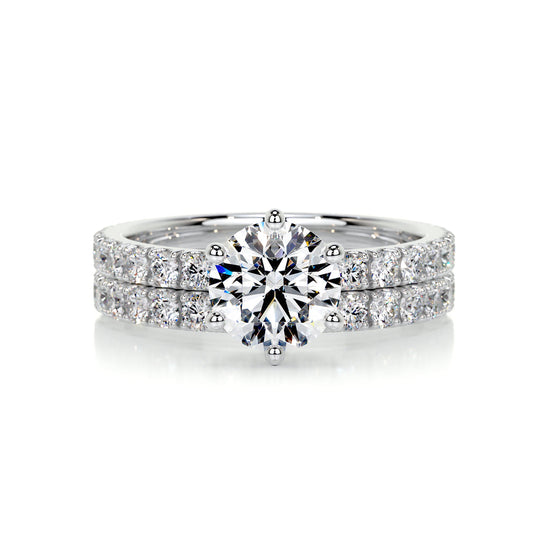 1.50 CT Round Solitaire CVD F/VS Diamond Bridal Ring Set 1