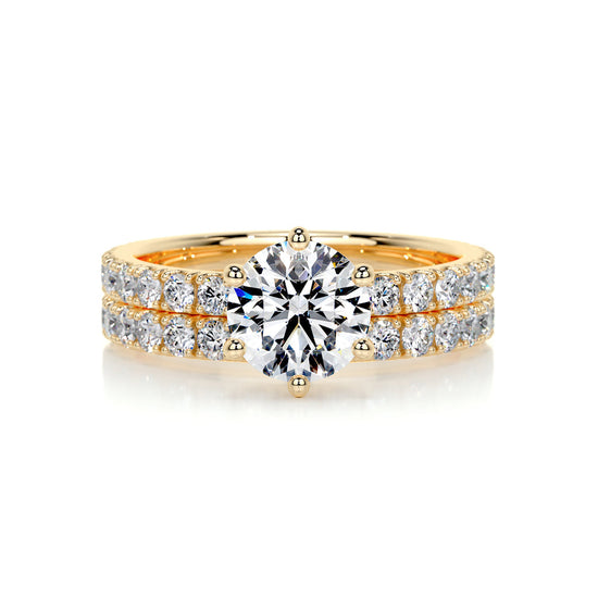 1.50 CT Round Solitaire CVD F/VS Diamond Bridal Ring Set 7