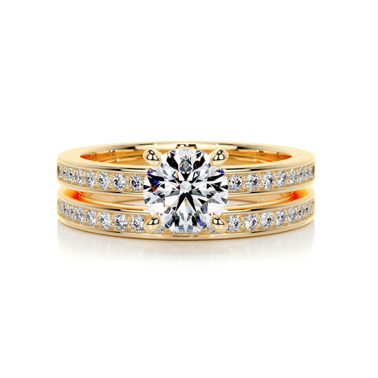 1.0 CT Round Solitaire CVD F/VS Diamond Bridal Ring Set 8