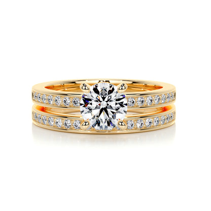 1.0 CT Round Solitaire CVD F/VS Diamond Bridal Ring Set 8