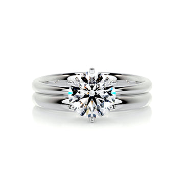 1.50 CT Round Solitaire CVD F/VS Diamond Bridal Ring Set 1