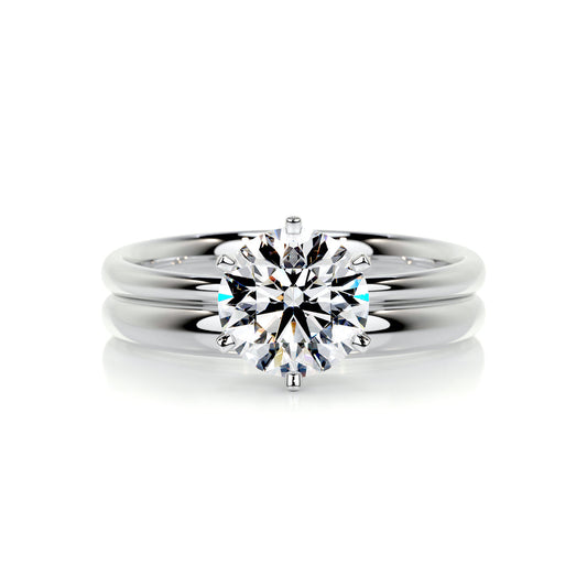 1.50 CT Round Solitaire CVD F/VS Diamond Bridal Ring Set 1