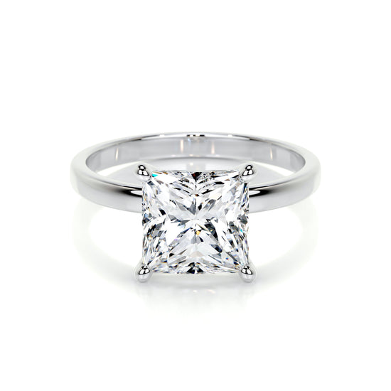 3.0 CT Princess Solitaire CVD F/VS2 Diamond Engagement Ring 10