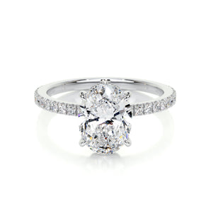 1.50 CT Oval Hidden Halo CVD D/VS2 Diamond Engagement Ring 1