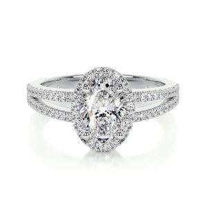 0.90 CT Oval Halo CVD H/SI1 Diamond Engagement Ring 1