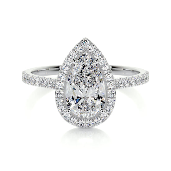 1.50 CT Pear Halo CVD F/VS2 Diamond Engagement Ring 1
