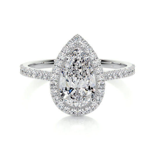1.50 CT Pear Halo CVD F/VS2 Diamond Engagement Ring 1