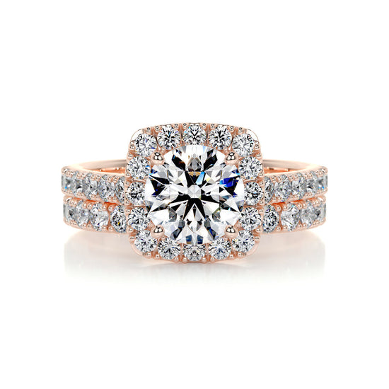 1.50 CT Round Halo CVD F/VS Diamond Bridal Ring Set 13