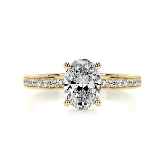 1.0 CT Oval Solitaire CVD F/SI1 Diamond Engagement Ring 7