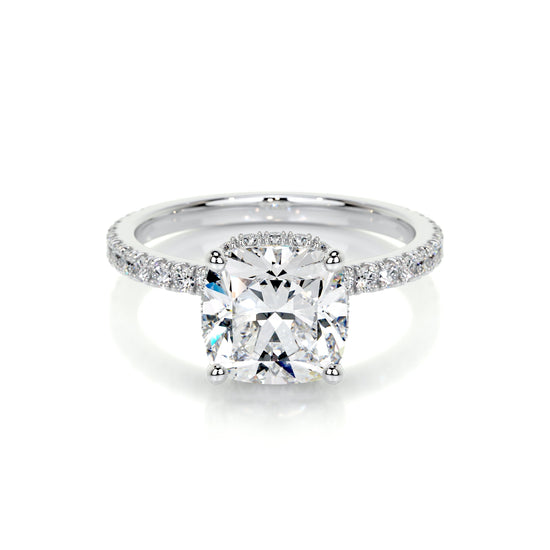 2.0 CT Cushion Hidden Halo CVD E/VS1 Diamond Engagement Ring 1