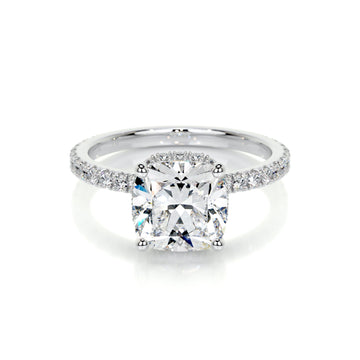 2.0 CT Cushion Hidden Halo CVD E/VS1 Diamond Engagement Ring 1