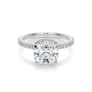 2.0 CT Cushion Hidden Halo CVD E/VS1 Diamond Engagement Ring 1