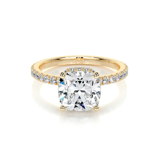 2.0 CT Cushion Hidden Halo CVD E/VS1 Diamond Engagement Ring 7