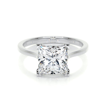 3.0 CT Princess Solitaire CVD F/VS2 Diamond Engagement Ring 1