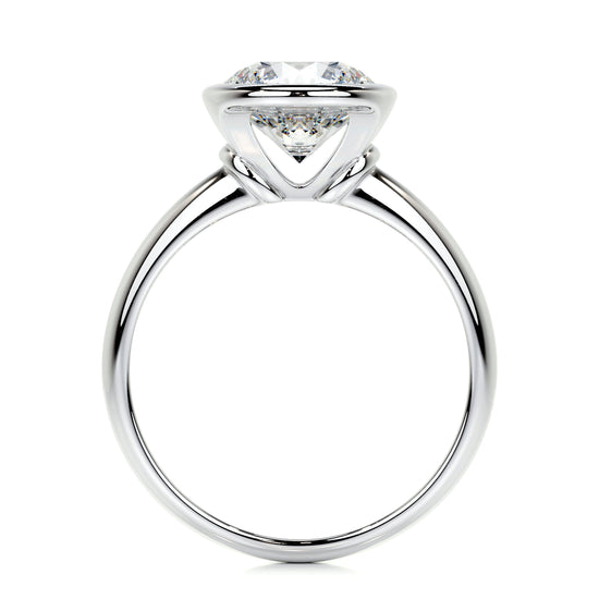 3.0 CT Round Bezel CVD F/SI1 Diamond Engagement Ring 7