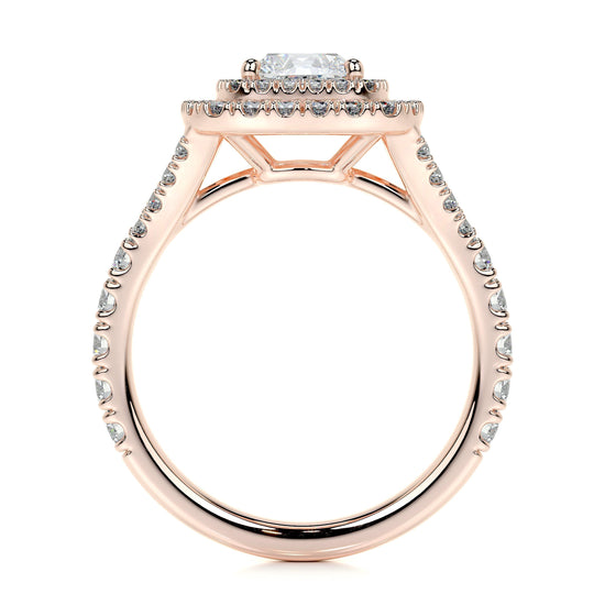 1.0 CT Cushion Double Halo CVD D/VS1 Diamond Engagement Ring 16