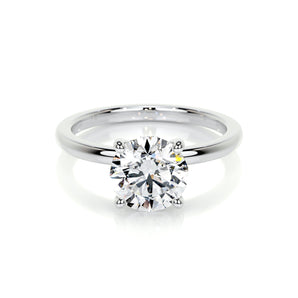 2.0 CT Round Hidden Halo CVD D/VS1 Diamond Engagement Ring 1