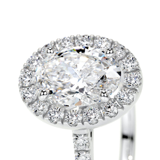 1.0 CT Oval Halo CVD F/VS2 Diamond Engagement Ring 3