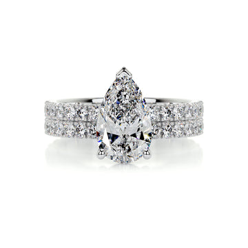 2.0 CT Pear Solitaire CVD F/VS Diamond Bridal Set 1