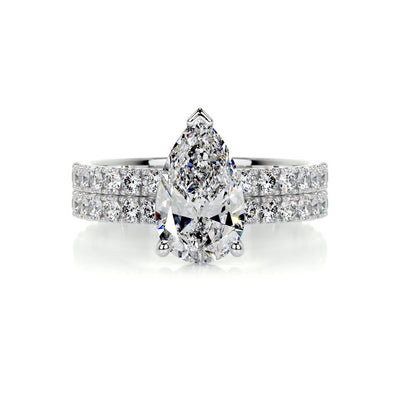 2.0 CT Pear Solitaire CVD F/VS Diamond Bridal Set 1