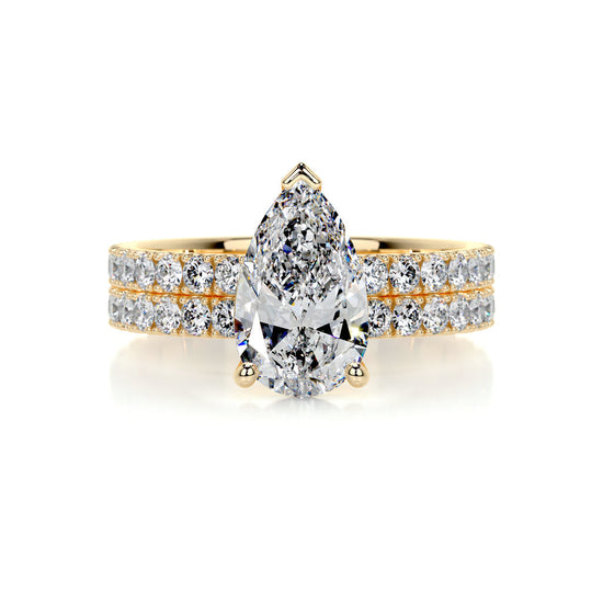 2.0 CT Pear Solitaire CVD F/VS Diamond Bridal Set 7