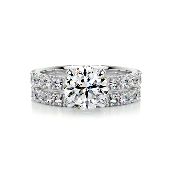 1.50 CT Round Solitaire CVD F/VS Diamond Bridal Ring Set 1