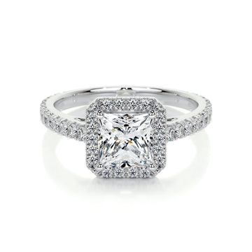 1.20 CT Princess Halo CVD E/VS2 Diamond Engagement Ring 1