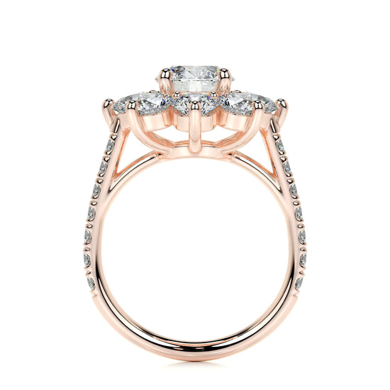 0.80 CT Round Floral Halo CVD H/SI1 Diamond Engagement Ring 15