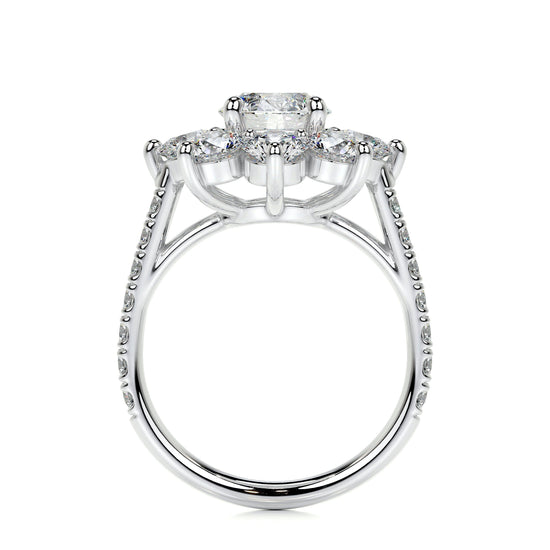 0.80 CT Round Floral Halo CVD H/SI1 Diamond Engagement Ring 6