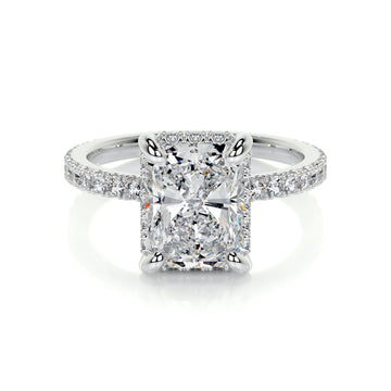 2.0 CT Radiant Hidden Halo CVD E/VS2 Diamond Engagement Ring 1