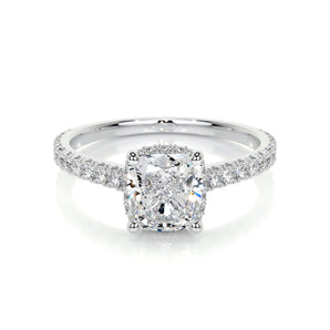 1.50 CT Cushion Hidden Halo CVD E/VS2 Diamond Engagement Ring 1