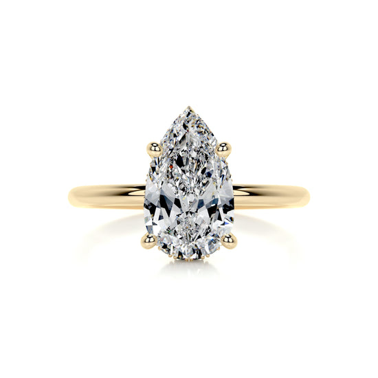 2.0 CT Pear Hidden Halo CVD E/VS2 Diamond Engagement Ring 9