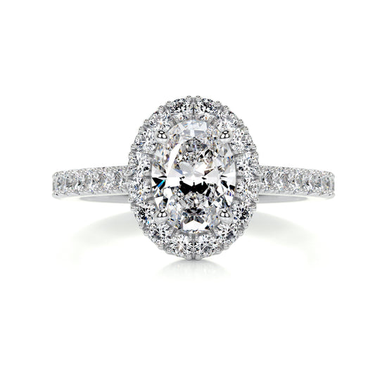 1.5 CT Oval Halo CVD F/VS2 Diamond Engagement Ring 1