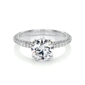 2.0 CT Round Hidden Halo CVD E/VS1 Diamond Engagement Ring 1