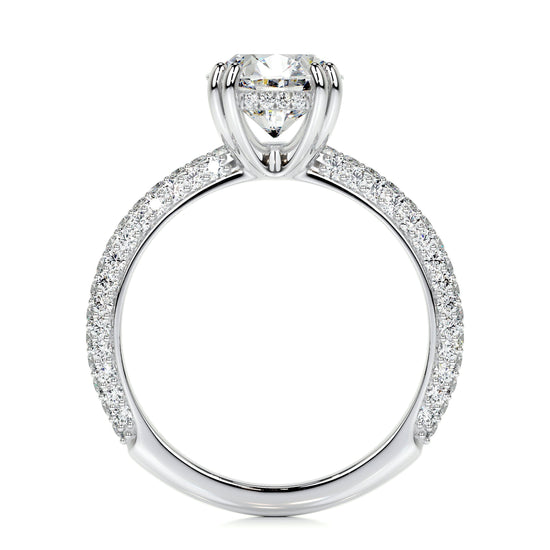 2.0 CT Round Hidden Halo CVD E/VS1 Diamond Engagement Ring 5