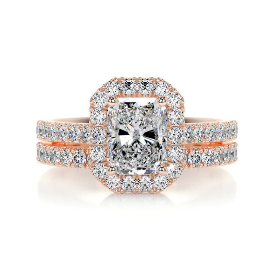 1.50 CT Radiant Halo CVD F/VS Diamond Bridal Ring Set 11